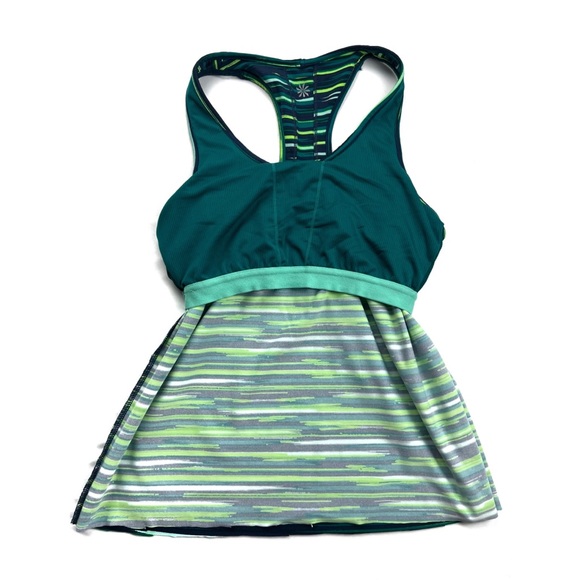 Athleta Painted Green stripped Tank Top Sz:Small - Picture 5 of 8